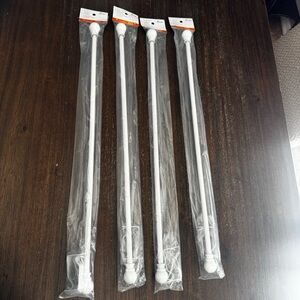 Set of 4 White Adjustable Curtain Rod , 28-48" Adjustable Length